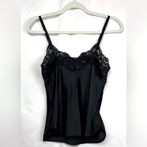 Wonder Maid Woman's Medium Vintage Camisole‎ Fine Lingerie Black Lace Trim Cami - Picture 1 of 8